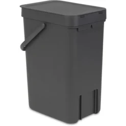 Brabantia Abfallbehälter Sort & Go 12 L Grau Mit Wandhalterung -Wenko Astra Geschaft 109805 brabantia sortgo 4