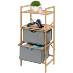 Wenko Standregal Bahari Mit 2 Körben Bambus -Wenko Astra Geschaft 12100 sb freisteller de 01