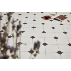 Andiamo PVC Bodenbelag Supreme Fliesenoptik Schwarz Meterware Breite: 400 Cm -Wenko Astra Geschaft 134361 3552 l