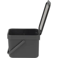 Brabantia Abfallbehälter Sort & Go 6 L Grey Mit Wandhalterung -Wenko Astra Geschaft 13 4162 109720 SortGo 6L 4