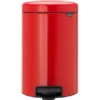 Brabantia Treteimer NewIcon 12 L Rot Mit Geräuschlosem Deckelverschluss