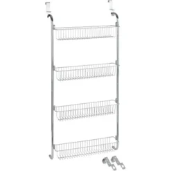 Wenko Türregal 4 Körbe Chrom 50 Cm X 109 Cm X 14 Cm