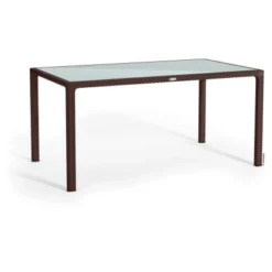 Esstisch Mit Glasplatte Mokka 160 X 90 Cm