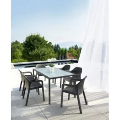 Esstisch Mit Glasplatte Granit 160 X 90 Cm -Wenko Astra Geschaft 340014 4186 4