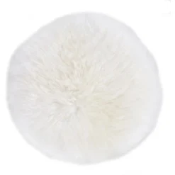 Sitzkissen Schaffell Ø 34 Cm Weiß Rund