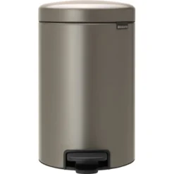 Brabantia Treteimer NewIcon 12 L Platinum Mit Geräuschlosem Deckelverschluss