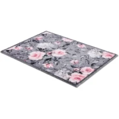 Astra Sauberlaufmatte Pure Und Soft 50 Cm X 70 Cm Blumen Grau-Rosa -Wenko Astra Geschaft 4002629203264 3662 4