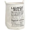Zeller Present Wäschesammler Laundry Rules Canvas Ø 38 Cm X 48 Cm Beige