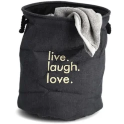 Zeller Present Wäschesammler Denim Ø 40 Cm X 50 Cm Blue Jeans -Wenko Astra Geschaft 4003368142920 3571 S 02