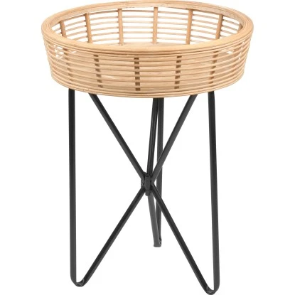 Beistelltisch Minimalist Zen Rund 49 Cm X Ø 37 Cm Natur-Schwarz 1 Beistelltisch Minimalist Zen Rund 49 Cm X Ø 37 Cm Natur-Schwarz