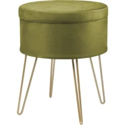 Sitzhocker Safari Lodge MDF 45 Cm X Ø 36 Cm Grün
