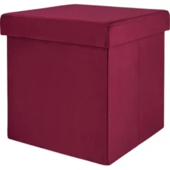Falt-Hocker Blush Bordeaux 38 Cm X 38 Cm X 38 Cm Burgunderrot