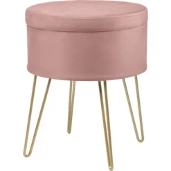 Sitzhocker Blush Bordeaux MDF 45 Cm X Ø 36 Cm Rosa