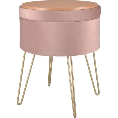 Sitzhocker Blush Bordeaux MDF 45 Cm X Ø 36 Cm Rosa 2 Sitzhocker Blush Bordeaux MDF 45 Cm X Ø 36 Cm Rosa – Bild 2