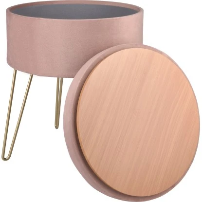 Sitzhocker Blush Bordeaux MDF 45 Cm X Ø 36 Cm Rosa 3 Sitzhocker Blush Bordeaux MDF 45 Cm X Ø 36 Cm Rosa – Bild 3