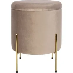 Sitzhocker Modern Antique Ø 34 Cm H: 45 Cm Beige