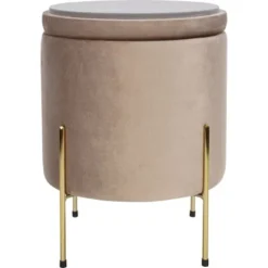 Sitzhocker Modern Antique Ø 34 Cm H: 45 Cm Beige -Wenko Astra Geschaft 4007871411764 S03 100221