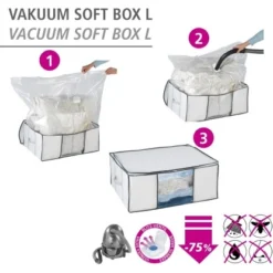 Wenko Vakuum Soft Box L Weiß 25 Cm X 65 Cm X 50 Cm -Wenko Astra Geschaft 4008838745076 1068 02