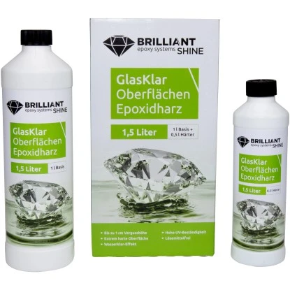 Brilliant Shine Gießharz Oberflächen A+B 1,5 L Transparent 1 Brilliant Shine Gießharz Oberflächen A+B 1,5 L Transparent
