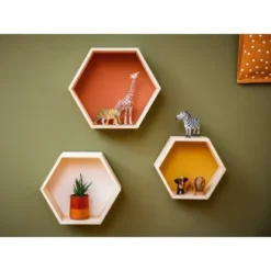 Holz-Regal Safari Adventure Mehrfarbig Set 3-teilig -Wenko Astra Geschaft 4048123264134 AB01 230821