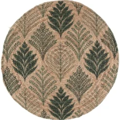 Jute Teppich Natur-Grün Ø 100 Cm