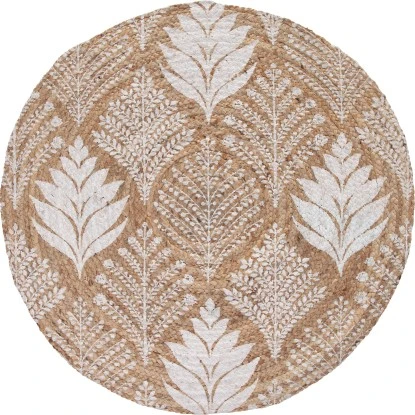 Jute Teppich Natur-Beige Ø 100 Cm 1 Jute Teppich Natur-Beige Ø 100 Cm