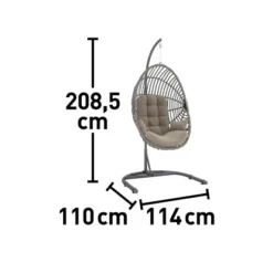 Hängesessel Leyburn Aus Polyrattan Grau-Taupe -Wenko Astra Geschaft 4048126606412 VM01 160920