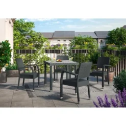 Gartentisch Marnoo Quadratisch Schwarz 80 Cm X 80 Cm -Wenko Astra Geschaft 4048126607327 AB01 220720