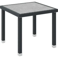 Gartentisch Marnoo Quadratisch Schwarz 80 Cm X 80 Cm