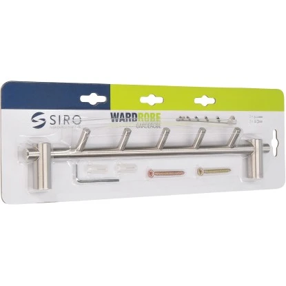 Siro Hakenleiste 2312 Edelstahl Feingeschliffen Länge 320 Mm 2 Siro Hakenleiste 2312 Edelstahl Feingeschliffen Länge 320 Mm – Bild 2