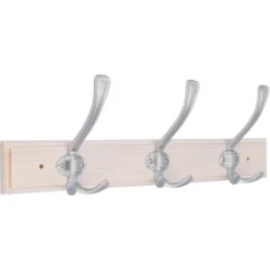 Wenko Astra Geschaft 15 Siro Hakenleiste 1161 Kiefer Weiß Lasiert Chrom Matt Länge 500 Mm 3 Haken FSC®