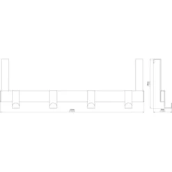 Siro Türgarderobe 1443 Metall Nickel Matt Länge 404 Mm 4 Haken -Wenko Astra Geschaft 423439 3567 8TZ
