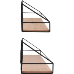 Mirrors & More Metall-Wandregal-Set Yvonne Mit Holz -Wenko Astra Geschaft 4251820303864 11006800 03