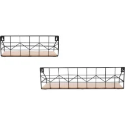 Mirrors & More Metall-Wandregal-Set Yvonne Mit Holz -Wenko Astra Geschaft 4251820303864 11006800 04