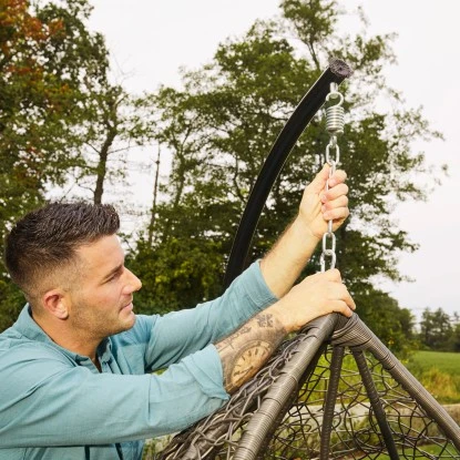 Home Deluxe Hängesessel Cielo Polyrattan Grau 8 Home Deluxe Hängesessel Cielo Polyrattan Grau – Bild 8