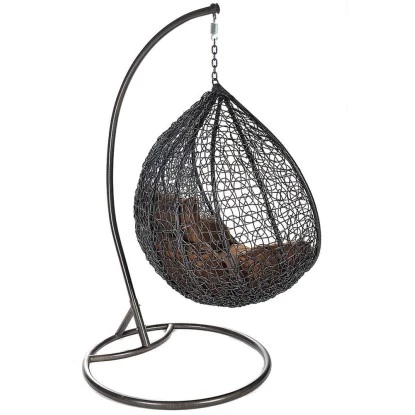 Home Deluxe Hängesessel Cielo Polyrattan Grau 4 Home Deluxe Hängesessel Cielo Polyrattan Grau – Bild 4