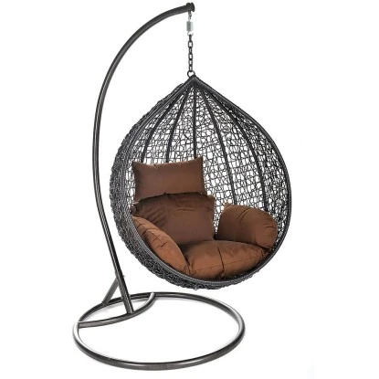 Home Deluxe Hängesessel Cielo Polyrattan Grau 1 Home Deluxe Hängesessel Cielo Polyrattan Grau