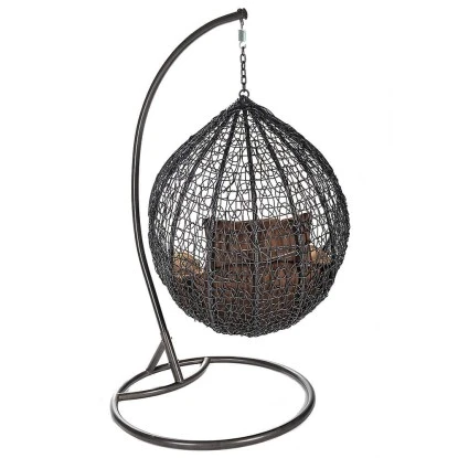 Home Deluxe Hängesessel Cielo Polyrattan Grau 5 Home Deluxe Hängesessel Cielo Polyrattan Grau – Bild 5