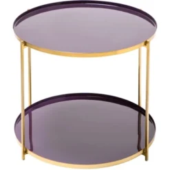 Kayoom Beistelltisch Tessa Lila-Gold 48 Cm X 57 Cm