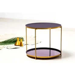 Kayoom Beistelltisch Tessa Lila-Gold 48 Cm X 57 Cm -Wenko Astra Geschaft 427393 4842 1