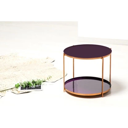 Kayoom Beistelltisch Tessa Lila-Gold 40 Cm X 50 Cm 3 Kayoom Beistelltisch Tessa Lila-Gold 40 Cm X 50 Cm – Bild 3