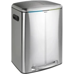 Wenko Tret-Mülleimer Primo Inkl. Mülltrennung 2 X 20 L Edelstahl