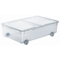 Rotho Clear Box Slido Mit Rollen Transparent 30 L