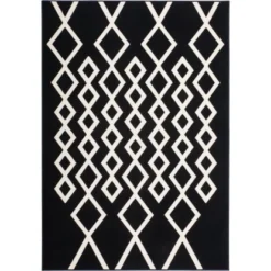 Teppich Retro 610 Schwarz-Elfenbein 120 Cm X 170 Cm