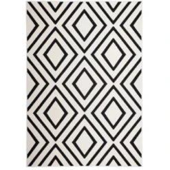 Teppich Retro 710 Elfenbein-Schwarz 80 Cm X 150 Cm