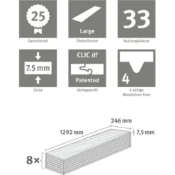 Egger Designboden GreenTec EHD034 Jura Schiefer Anthrazit 7,5 X 246 X 1292 Mm -Wenko Astra Geschaft 561415 2782 6