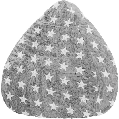 Sitzsack Sitting Point Fluffy Stars L 120 L Grau 1 Sitzsack Sitting Point Fluffy Stars L 120 L Grau