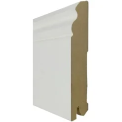 Praktikus Sockelleiste White & Black Stil Weiß 240 Cm X 12 Cm X 1,8 Cm