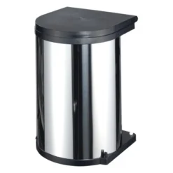 Einbau-Mülleimer 15 L Rund Edelstahl
