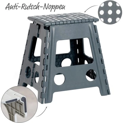 Zeller Klapphocker Kunststoff Anthrazit 2 Zeller Klapphocker Kunststoff Anthrazit – Bild 2